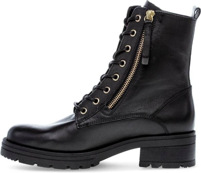 Gabor Zwarte leren veterschoenen Black Dames