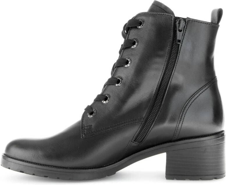 Gabor Zwarte leren veterschoenen Black Dames