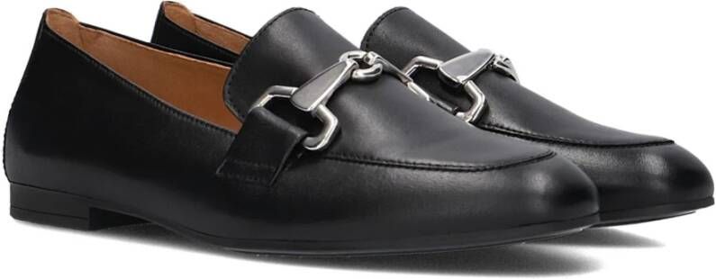 Gabor Zwarte Loafers met Zilveren Horsebit Detail Black Dames