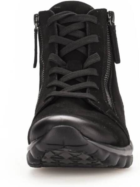 Gabor Zwarte Nubuck Hoge Sneakers Black Dames