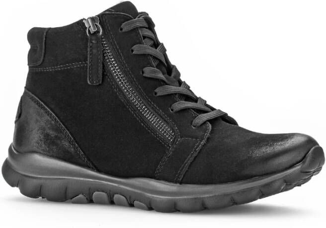 Gabor Zwarte Nubuck Hoge Sneakers Black Dames