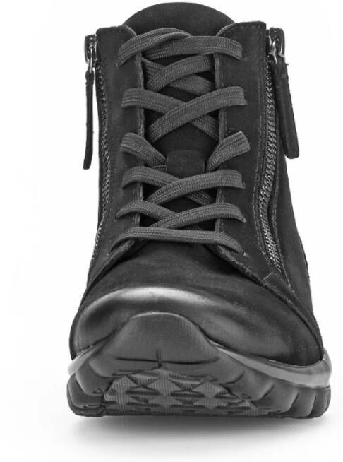 Gabor Zwarte Nubuck Hoge Sneakers Black Dames