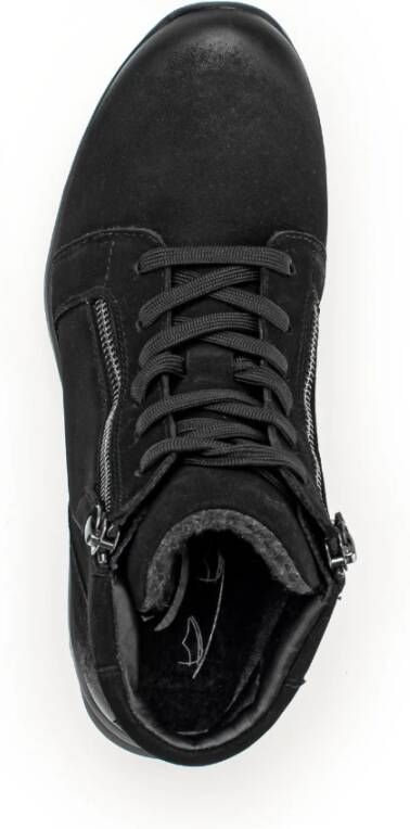 Gabor Zwarte Nubuck Hoge Sneakers Black Dames