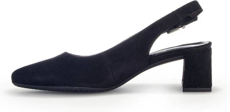 Gabor Zwarte suède leren pumps met achterband Black Dames