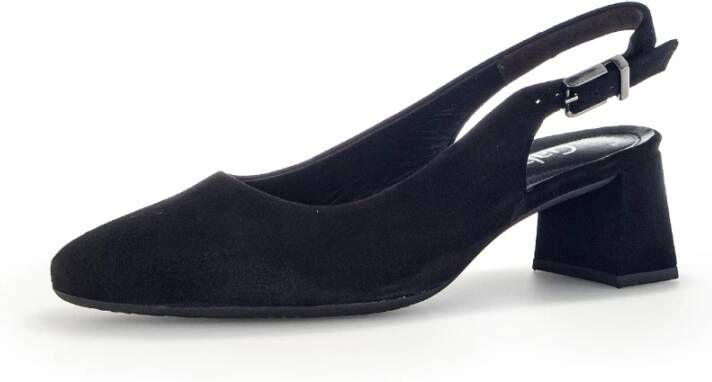 Gabor Zwarte suède leren pumps met achterband Black Dames