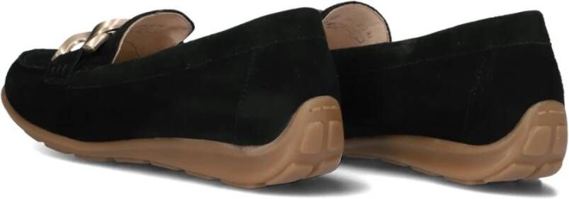 Gabor Zwarte Suède Loafers met Gouden Detail Black Dames