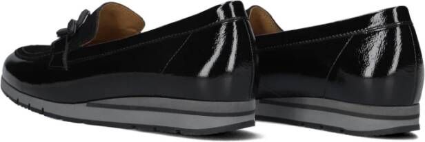 Gabor Zwarte Suède Loafers met Kettingdetail Black Dames