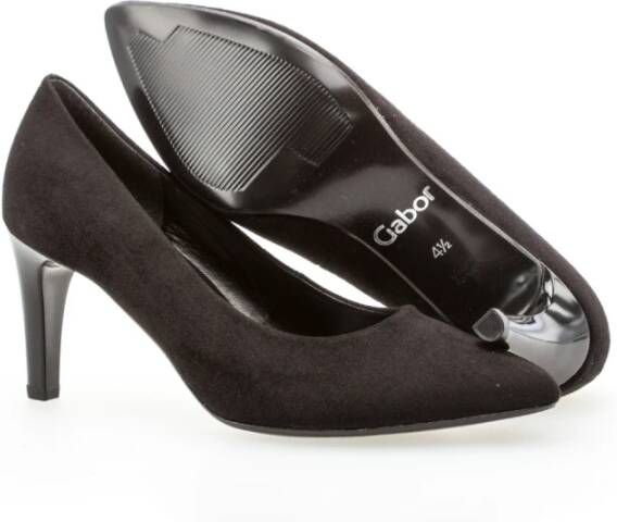 Gabor Zwarte Velours Klassieke Pumps Black Dames