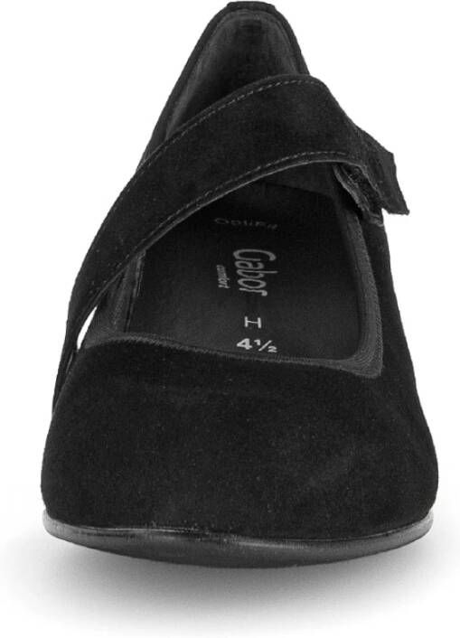 Gabor Zwarte Velours Klassieke Trotteur Schoenen Black Dames