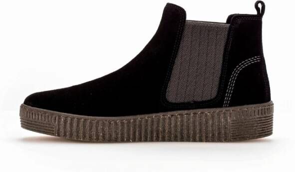 Gabor Zwarte Velvet Chelsea Boot Black Dames