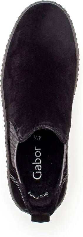 Gabor Zwarte Velvet Chelsea Boot Black Dames