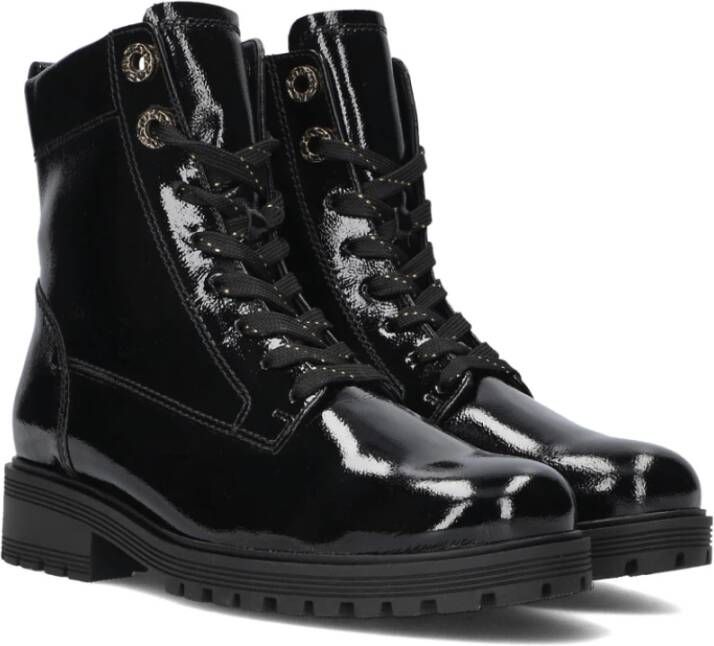 Gabor Zwarte Veterboots met Dikke Zool Black Dames