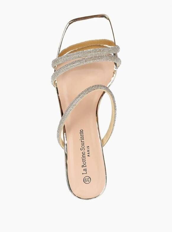 Gaëlle Paris Gouden Lage Sandalen voor Vrouwen Beige Dames