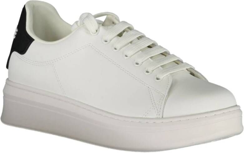 Gaëlle Paris Sportieve Veterschoenen Wit Contrast Logo White Heren