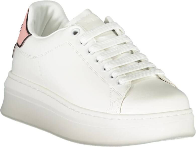 Gaëlle Paris Sportieve Vetersneakers Roze Contrast Logo White Dames