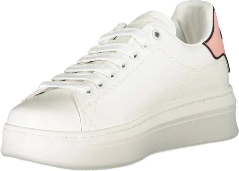 Gaëlle Paris Sportieve Vetersneakers Roze Contrast Logo White Dames