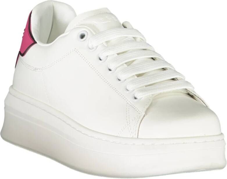 Gaëlle Paris Sportieve Vetersneakers Roze Contrast Logo White Dames