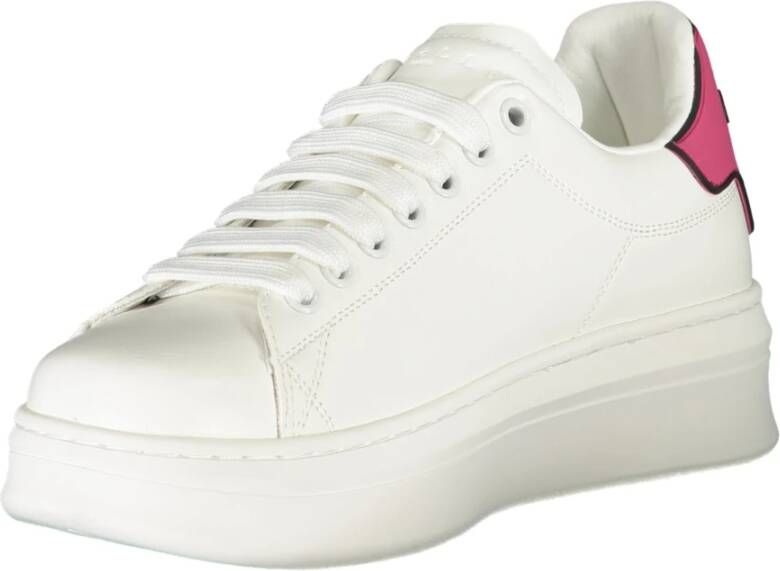 Gaëlle Paris Sportieve Vetersneakers Roze Contrast Logo White Dames