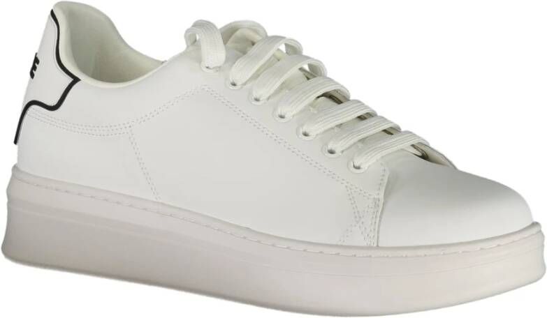 Gaëlle Paris Sportieve witte vetersneakers met contrastdetails White Heren