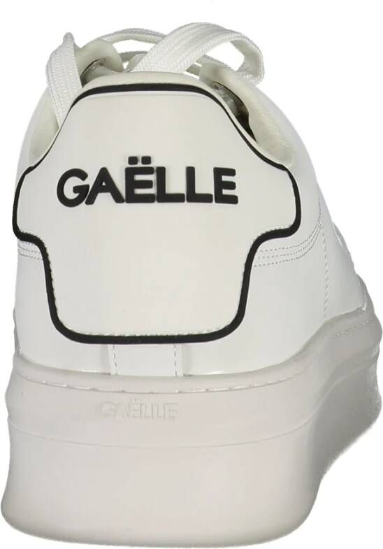 Gaëlle Paris Sportieve witte vetersneakers met contrastdetails White Heren