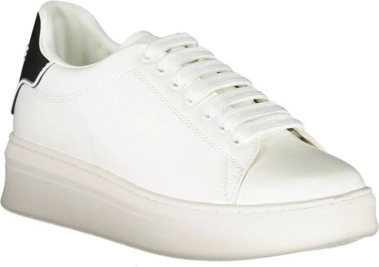 Gaëlle Paris Sportieve witte vetersneakers met contrastdetails White Heren