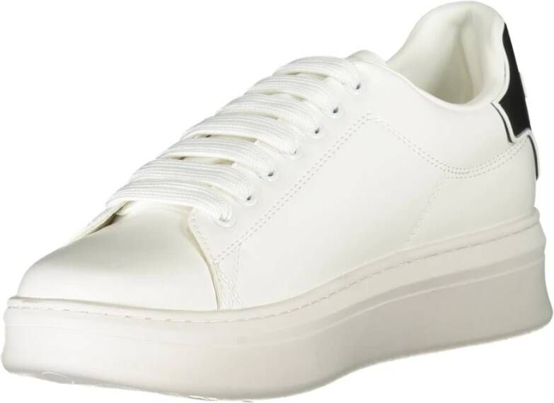 Gaëlle Paris Sportieve witte vetersneakers met contrastdetails White Heren