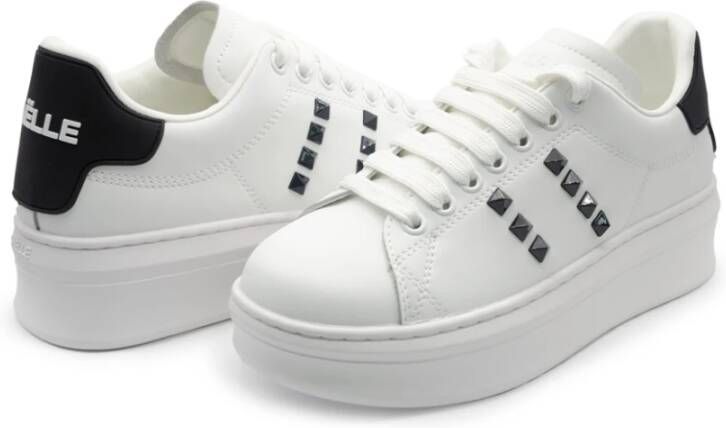 Gaëlle Paris Witte en zwarte PU Sneakers Gacaw00023 White Dames