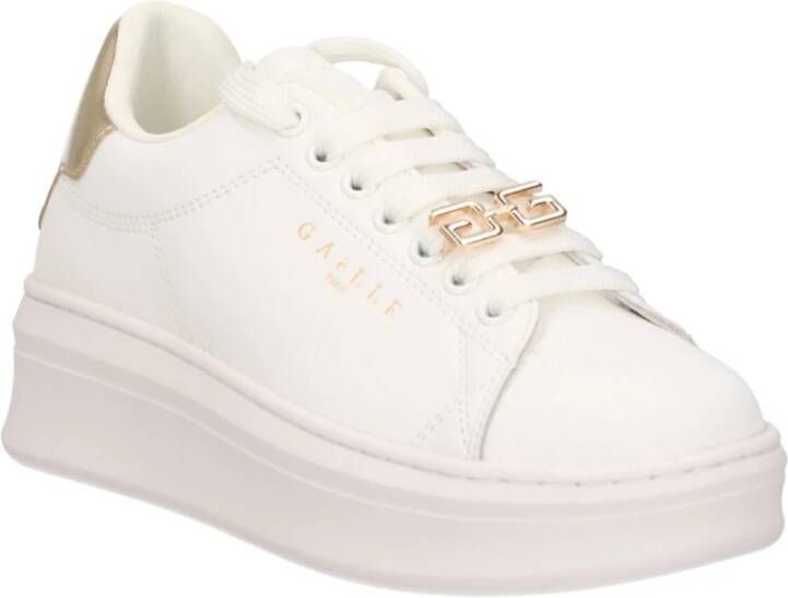 Gaëlle Paris Witte Leren Sneakers Dames White Dames