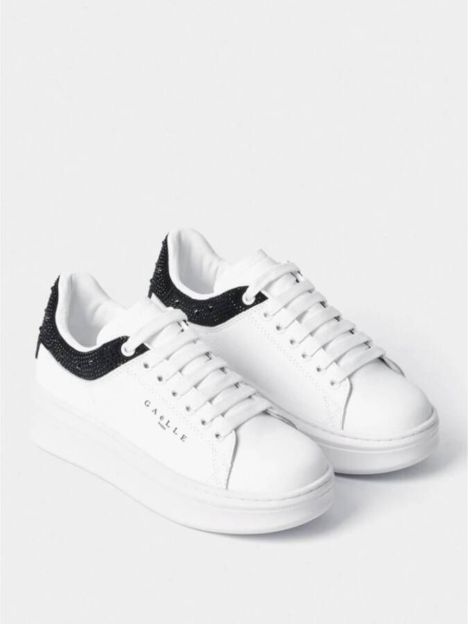 Gaëlle Paris Witte Sneakers met Strass Inzetstukken White Dames