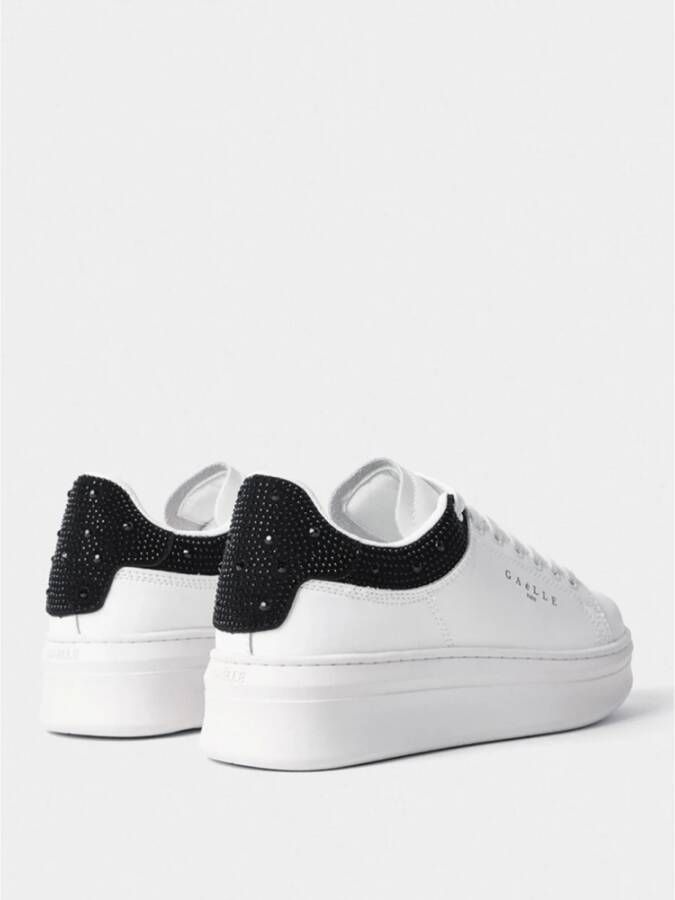 Gaëlle Paris Witte Sneakers met Strass Inzetstukken White Dames