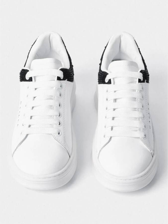 Gaëlle Paris Witte Sneakers met Strass Inzetstukken White Dames