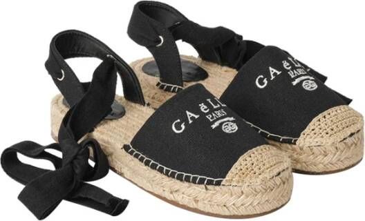 Gaëlle Paris Zwarte platte espadrilles Black Dames