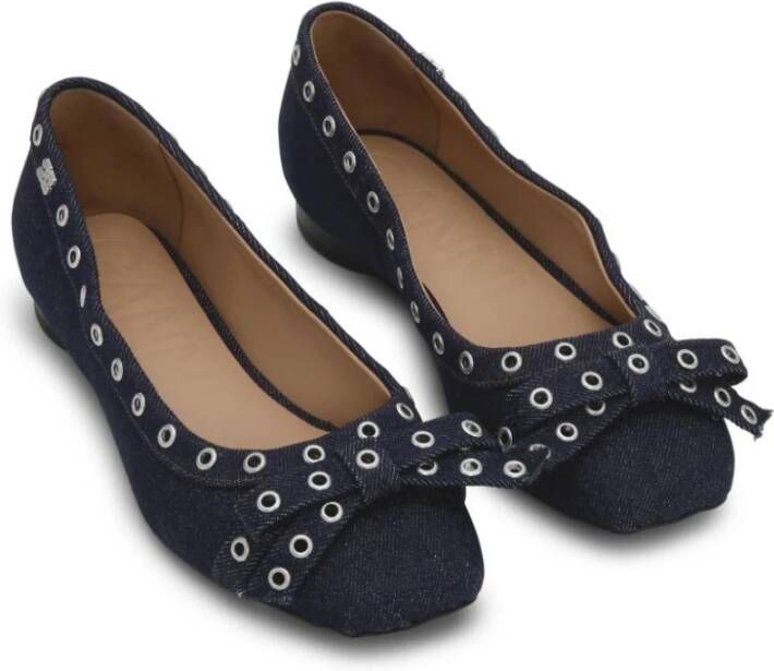 Ganni Blauwe Ballerina Schoenen voor Vrouwen Blue Dames