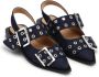 Ganni Blauwe Denim Slingback Platte Schoenen Blue Dames - Thumbnail 2