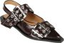 Ganni Bordeaux Slangenprint Gesp Ballerina Flats Red Dames - Thumbnail 2