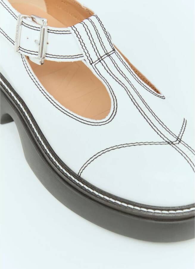 Ganni Casual Mary Jane Schoenen White Dames