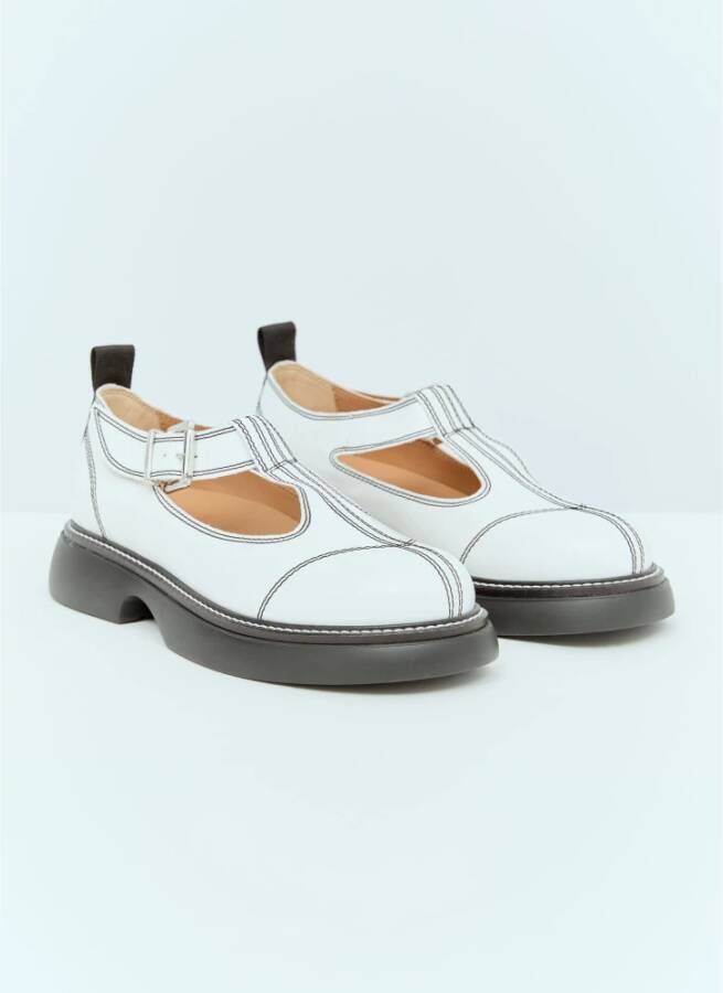 Ganni Casual Mary Jane Schoenen White Dames