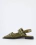 Ganni Chunky Buckle Ballerina Schoenen Green Dames - Thumbnail 6