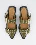 Ganni Chunky Buckle Ballerina Schoenen Green Dames - Thumbnail 7