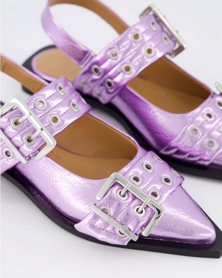 Ganni Chunky Buckle Ballerina Schoenen Pink Dames