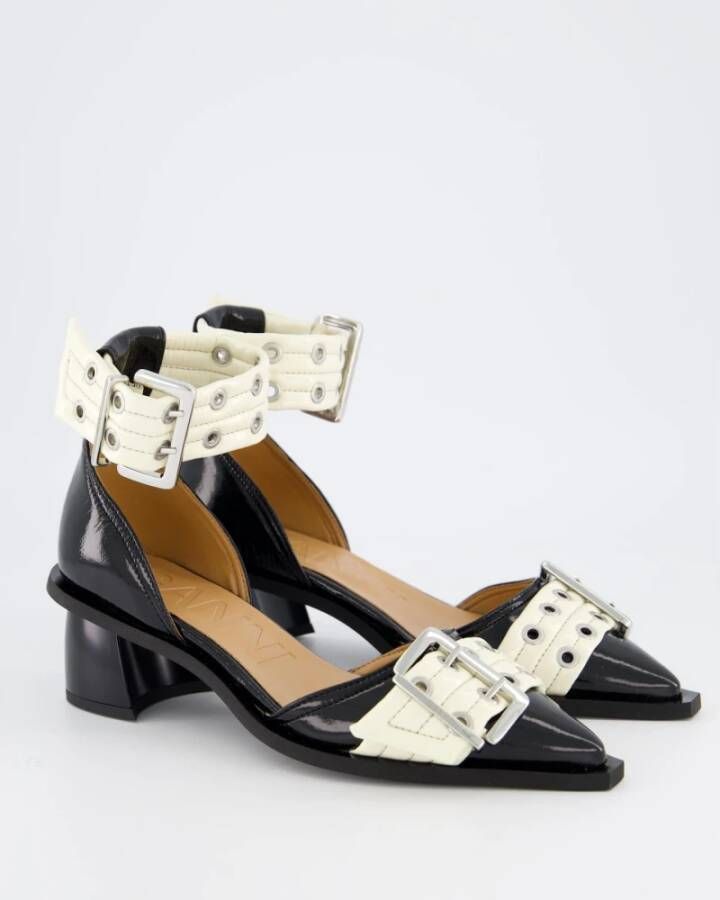 Ganni Chunky Buckle Open Cut Damesschoenen Black Dames