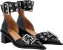 Ganni Chunky Buckle Open Cut Vegan Leren Pumps Black Dames - Thumbnail 2