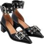 Ganni Chunky Buckle Open Cut Vegan Leren Pumps Black Dames - Thumbnail 3