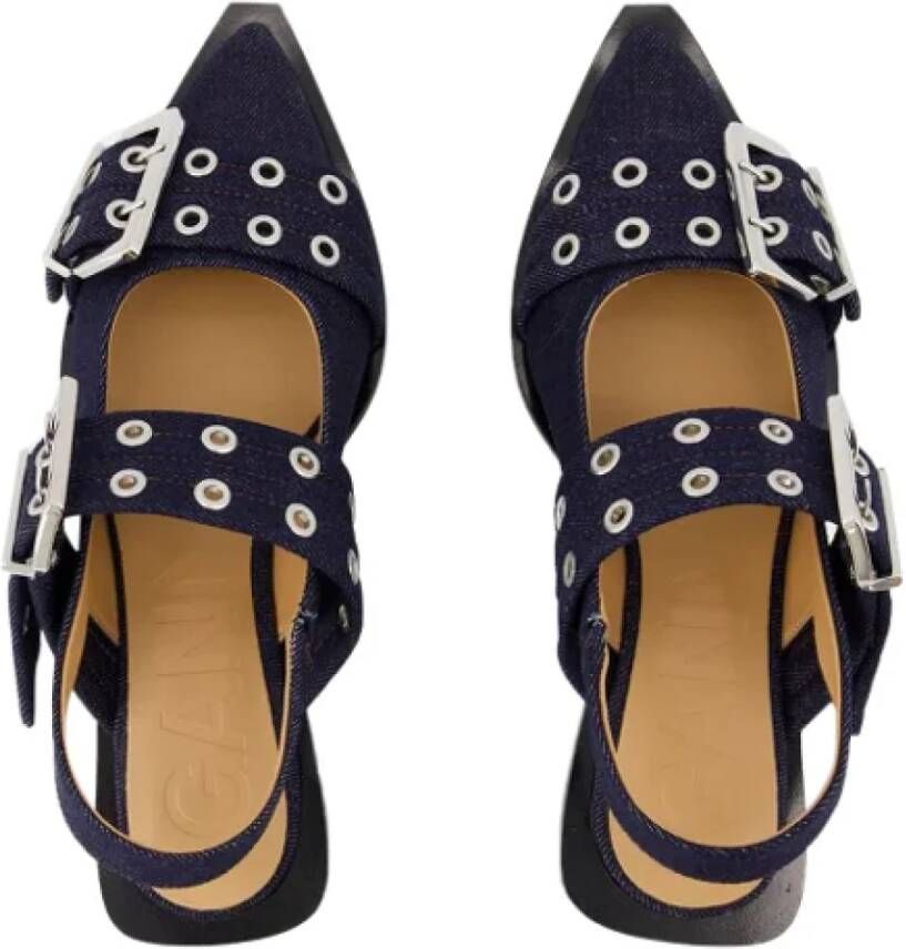 Ganni Cotton flats Blue Dames