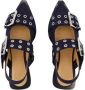 Ganni Blauwe Denim Slingback Platte Schoenen Blue Dames - Thumbnail 8