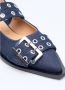 Ganni Denim Gesp Ballerina Flats Blue Dames - Thumbnail 2