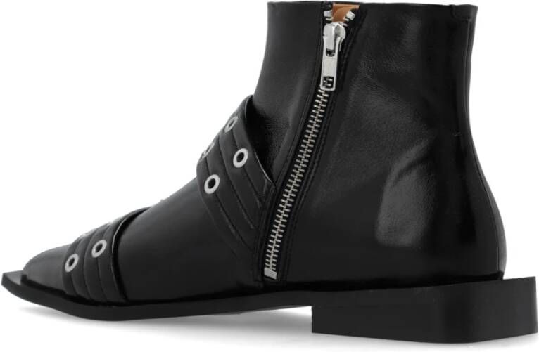 Ganni Buckle Enkellaarsjes Black Dames