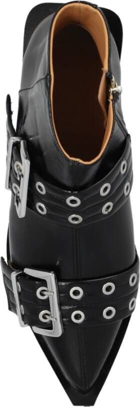 Ganni Buckle Enkellaarsjes Black Dames