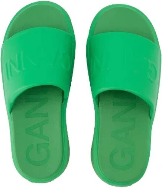 Ganni Fabric sandals Green Dames