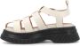 Ganni Gesloten Teen Leren Creeper Sandalen Beige Dames - Thumbnail 3